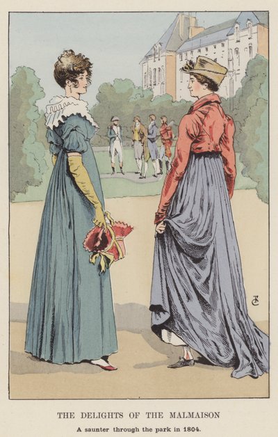 The Delights of the Malmaison, en slentretur gennem parken i 1804 af François Courboin
