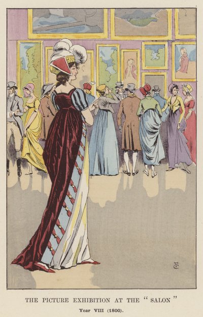 Billedudstillingen i salonen, år VIII, 1800 af François Courboin