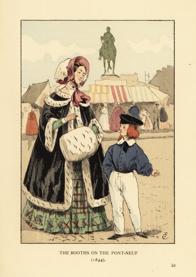 Boderne på Pont Neuf, Paris af François Courboin