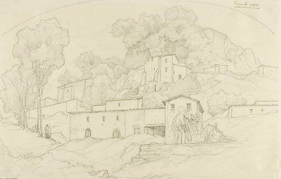 Rocca di Papa af François Edouard Bertin