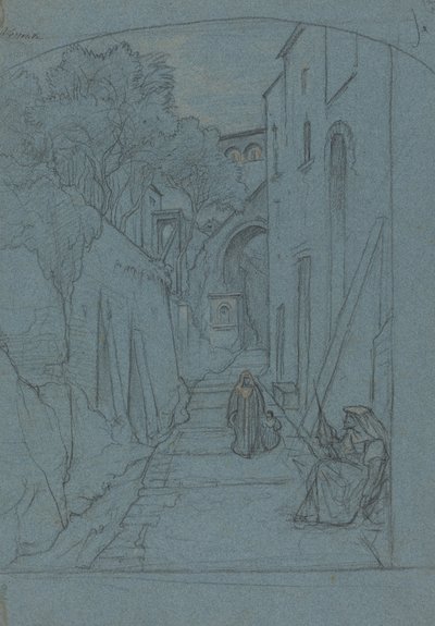 Se op ad en gade i Sorrento [verso] af François Edouard Bertin