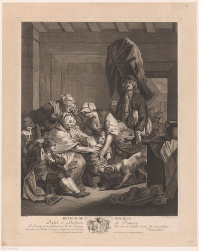 Min bringer et barn tilbage til sin familie Returner Nourice (titel på objekt) af François Hubert