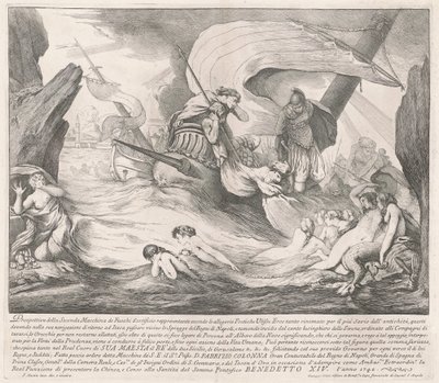 Seconda Macchina for Chinea af 1742: Ulysses og sirenerne af François Hutin