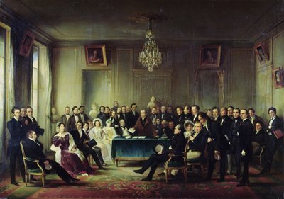 Francois Andrieux (1759-1833) læser sin tragedie 