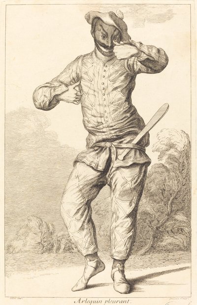 grædende harlekin af François Joullain after Claude Gillot