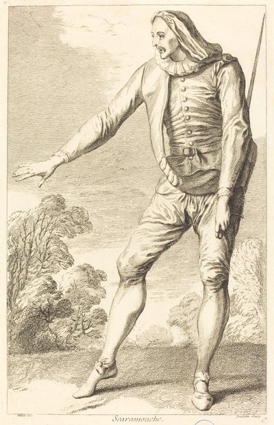 Scaramouche af François Joullain after Claude Gillot