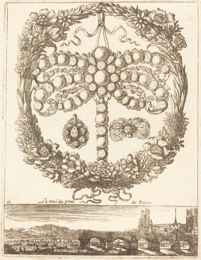 Udsigten fra Rouen-broen af François Le Febvre