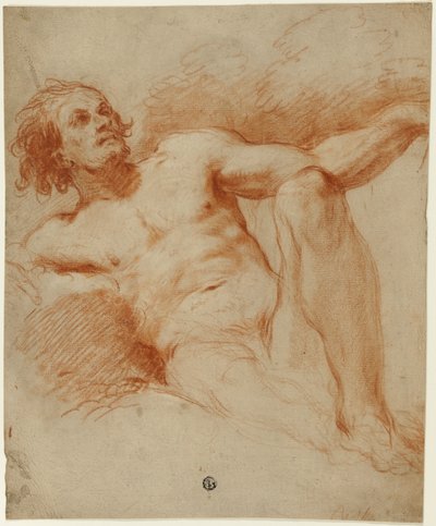 Siddende nøgen mand af François Le Moyne