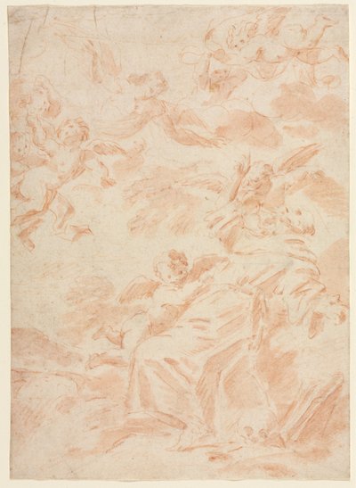 Stigmatiseringen af Saint Francis, første tredje 1700-tallet. af François Lemoyne