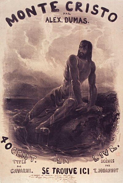 Louis Français-Dantès på sin klippe af Francois Louis Francais