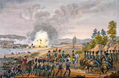 Den franske tilbagetog efter slaget ved Leipzig, Tyskland, 19. oktober 1813 af François Pigeot