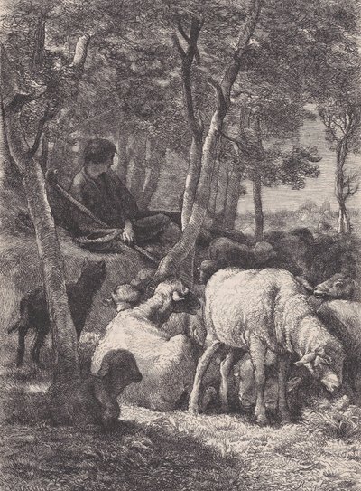 Hyrden, fra Le Magasin Pittoresque, ca. 1852. af François Rouget