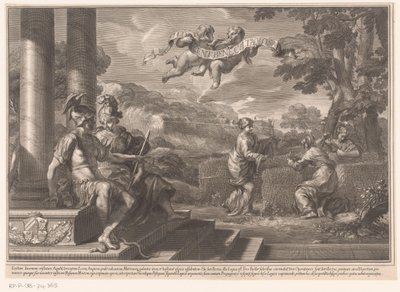 Siddende personifikationer af Genie og Filosofi med nymfer, der planter roser af François Spierre
