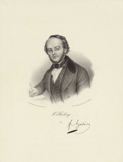 Afbildet person:  Jacques Fromental Halévy af Francois Seraphin Delpech