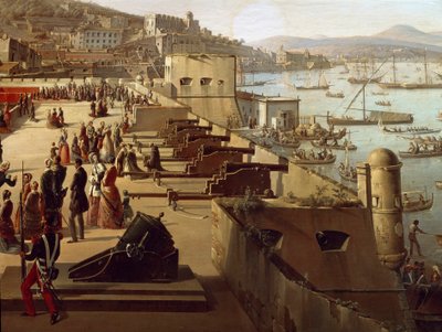 Kanonerne i Detaljefæstningen. Maleri af Frans Vervloet (1795-1872) Napoli, Museo Nazionale di San Martino af François Vervloet