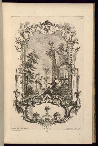 Design til Cartouche med store og små rum af François de Cuvilliés the Elder