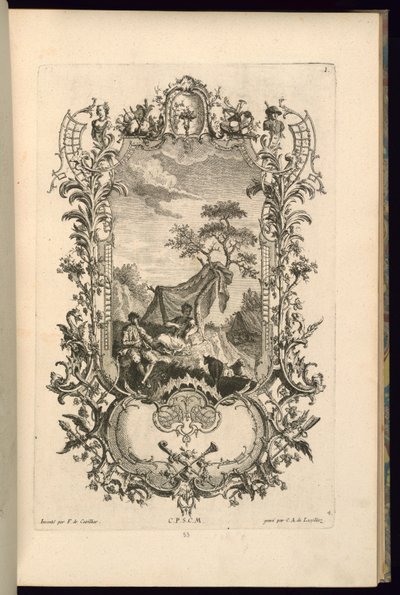 Design til Cartouche med store og små rum af François de Cuvilliés the Elder