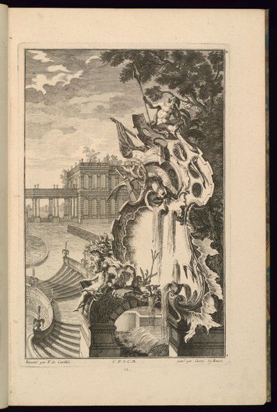 Design til springvand med anker af François de Cuvilliés the Elder