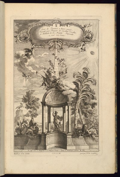 Design til paneler med Tempietto med Minerva, kronet af en Obelisk og Victory af François de Cuvilliés the Elder