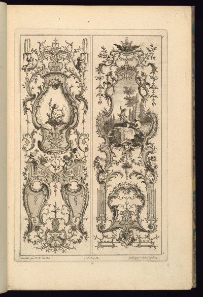 Design til to paneler af François de Cuvilliés the Elder