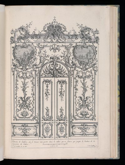 Væg med dobbeltdør, Livre de Lambris (Wincoting-bog) af François de Cuvilliés the Elder