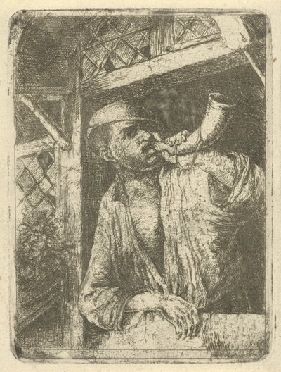 Baker blæser i horn af François de Maleck