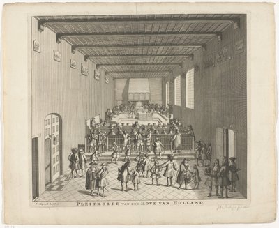 Retten i Holland i møde, ca. 1700 Pleitrolle van den Hove af Holland (titel på objekt) af François van Bleyswijck
