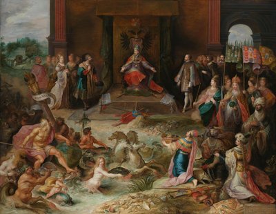 Allegori om abdikationen af kejser Karl v i Bruxelles Allegori om abdikationen af kejser Charles V af Frans Francken (II)