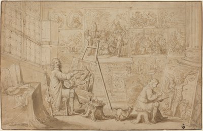 En kunstners studie [recto] af Frans Francken the Younger