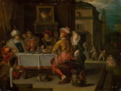 Lignelsen om den rige mand og tiggeren Lazarus, 1615. af Frans Francken the Younger