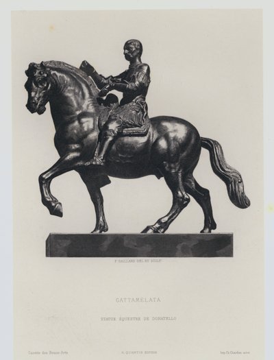 Rytterfigur i bronze af den italienske renæssance condottiero Gattamelata, af Donatello af Frans Gaillard