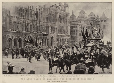 Der Lord Mayor in Brüssel, die historische Prozession von Frans Gaillard