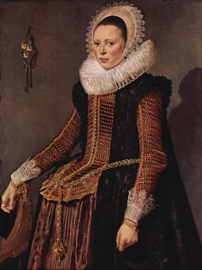 Hollandsk: Portræt af en kvinde Portræt af en kvinde stående af Frans Hals