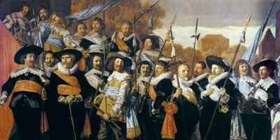 Gruppeportræt af betjente og underordførere fra Civic Guard i Haarlem af Frans Hals