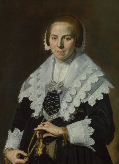 Portræt af en kvinde med en vifte, ca. 1640 af Frans Hals