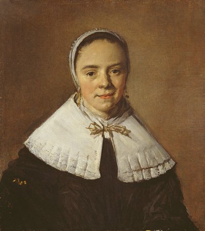 Portræt af en ung kvinde (olie på lærred) af Frans Hals
