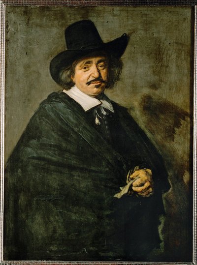 Portræt af en mand med hat (olie på lærred) af Frans Hals