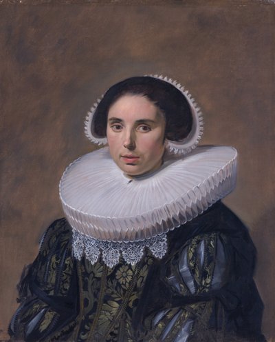 Portræt af en kvinde, muligvis Nicolaes Hasselaer (Q15429895) (1594-1667). Nicolaes Hasselaers anden hustru. af Frans Hals