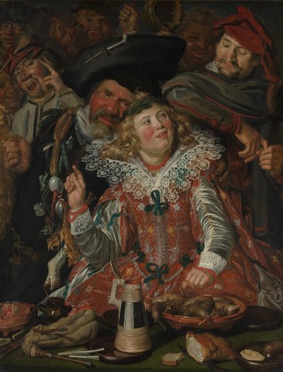 Shrovetide Revelers (The Merry Company) ca. 1615 (olie på lærred) af Frans Hals