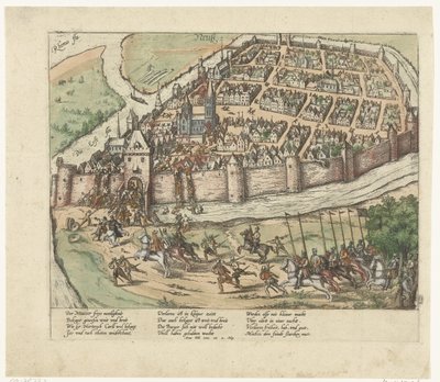Tager Neuss, 1585 Serie 9: Hollandske og tyske begivenheder, 1583-1587 (serietitel) af Frans Hogenberg