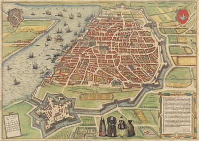 Udsigt over Antwerpen, 1572-94. Skaber: Frans Hogenberg, Simon Novellanus. af Frans Hogenberg