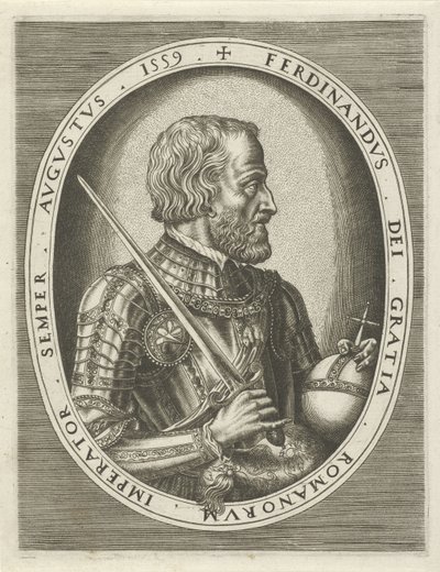 Portræt af Ferdinand I af Habsburg, tysk kejser Portrætter af konger, dronninger, prinser og prinsesser (serietitel) af Frans Huys
