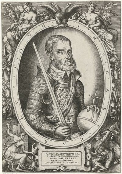 Portræt af Karel V af Habsburg af Frans Huys