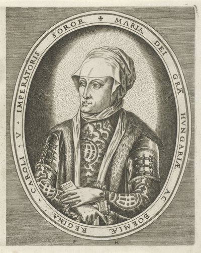Portræt af guvernør Maria af Ungarn Portrætter af konger, dronninger, prinser og prinsesser (serietitel) af Frans Huys