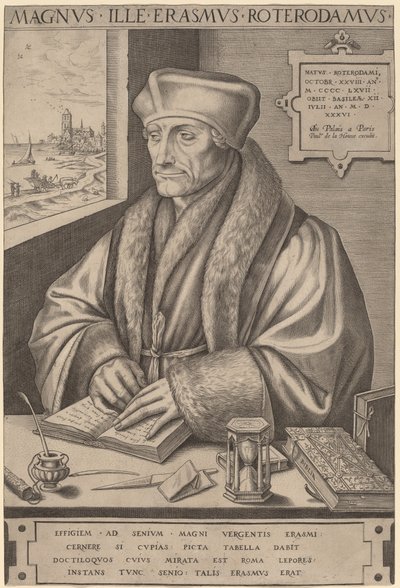 Erasmus af Rotterdam af Frans Huys after Hans Holbein the Younger