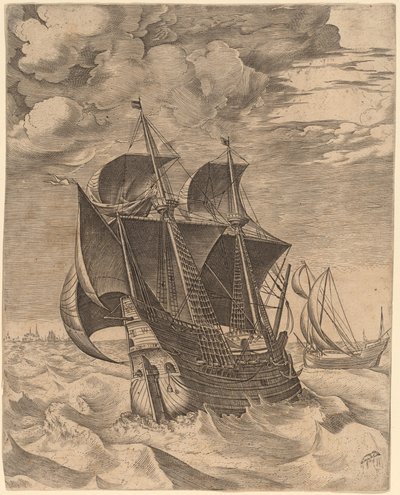 Den hollandske Hulk og Boeier af Frans Huys after Pieter Bruegel the Elder