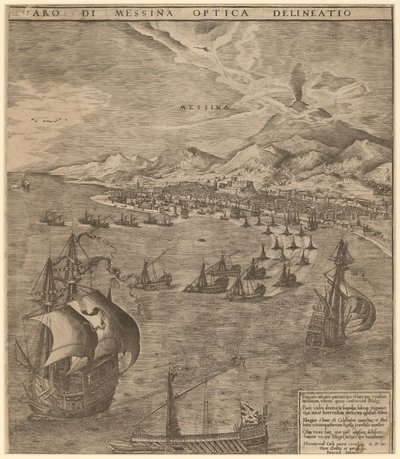 Søslag i Messinastrædet af Frans Huys after Pieter Bruegel the Elder