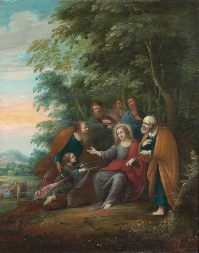 Scener fra Kristi liv og hans lære (olie på panel) af Frans III (attr. to) Francken