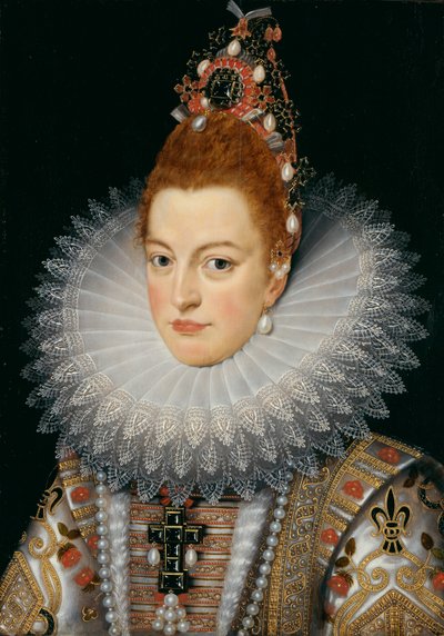 Ærkehertuginde Isabella, ca. 1601-20 (olie på panel) af Frans II (after) Pourbus