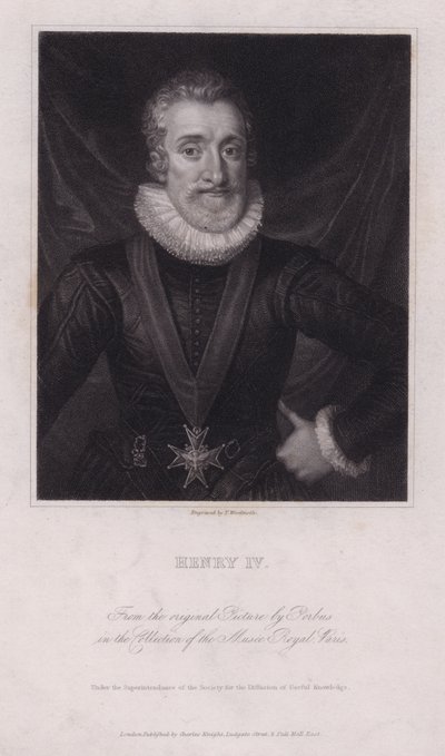 Henrik IV, konge af Frankrig (gravering) af Frans II (after) Pourbus